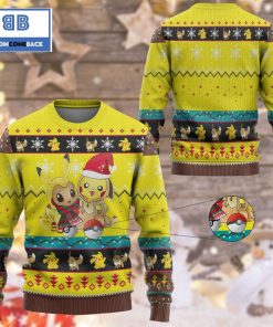 pikachu and eevee pokemon anime custom imitation knitted ugly christmas sweater 3 fAlg3