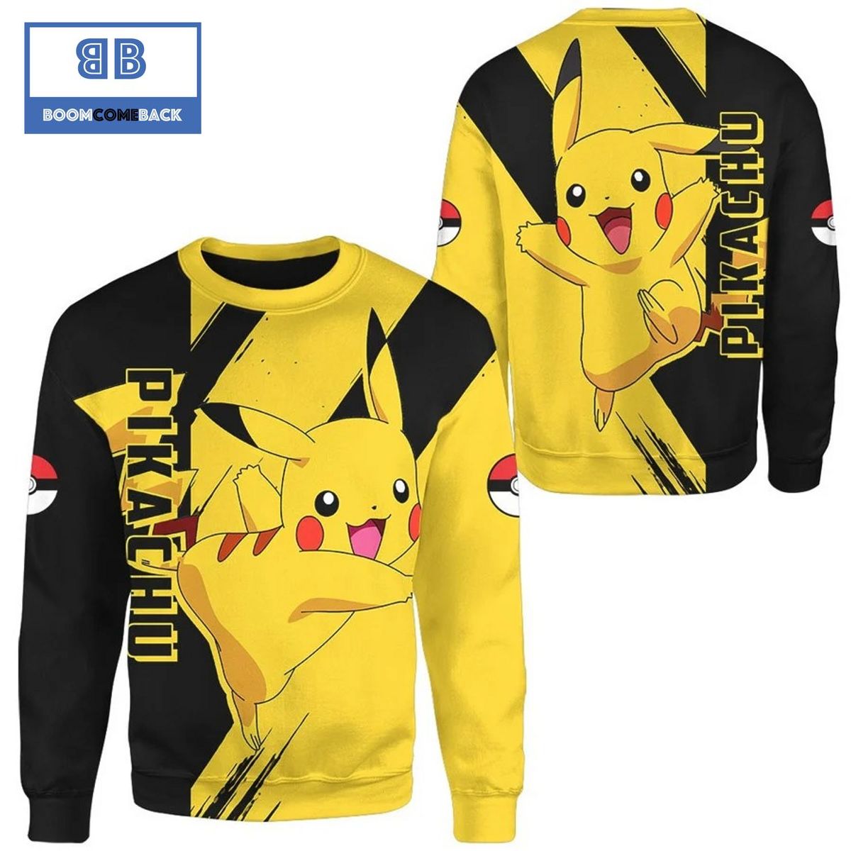 Pikachu Pokemon Anime 3D Christmas Sweatshirt