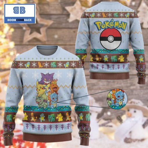 Pokemotion Pokemon Anime Custom Imitation Knitted Ugly Christmas Sweater