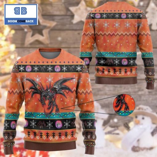 Red-Eyes Darkness Metal Dragon Yu Gi Oh Anime Custom Imitation Knitted Christmas 3d Sweater