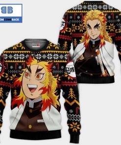 rengoku kimetsu no yaiba anime ugly christmas sweater 2 G9d34