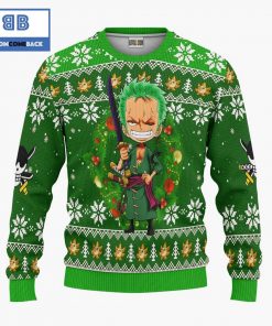 roronoa zoro one piece anime christmas custom knitted 3d sweater 3 r5F3R