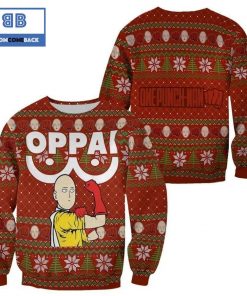 saitama one punch man anime christmas 3d sweater 2 f5Kqa