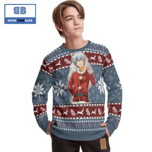 Sakata Gintoki Gintama Anime Christmas Custom Knitted 3D Sweater