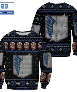 scout attack on titan anime ugly christmas sweater 4 maHTF