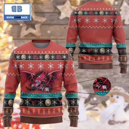 Slifer The Sky Dragon Paladin Yu Gi Oh Anime Custom Imitation Knitted Christmas 3d Sweater