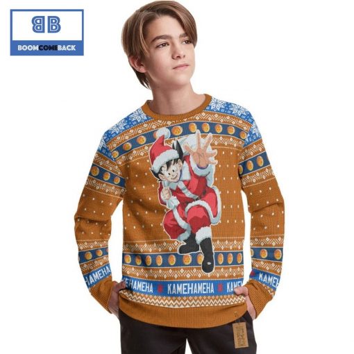 Son Goku Santa Claus Dragon Ball Anime Christmas Custom Knitted 3D Sweater