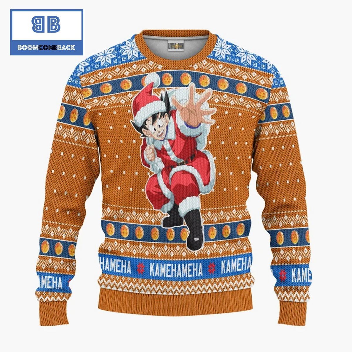 Son Goku Santa Claus Dragon Ball Anime Christmas Custom Knitted 3D Sweater