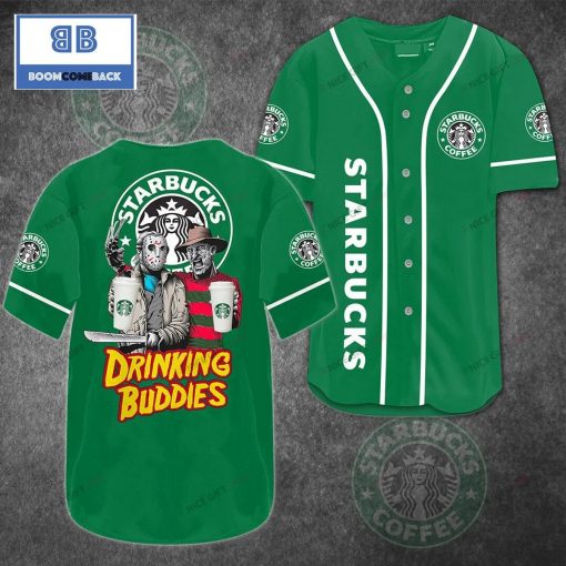Starbucks Horror Drinking Buddies Halloween Baseball Jersey