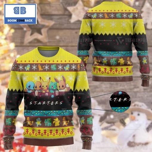 Starters Pokemon Anime Custom Imitation Knitted Ugly Christmas Sweater