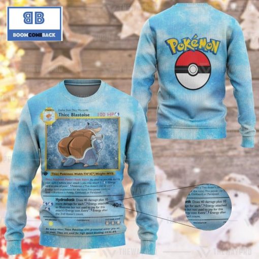 Thicc Blastoise Pokemon Anime Custom Imitation Knitted Christmas 3d Sweater