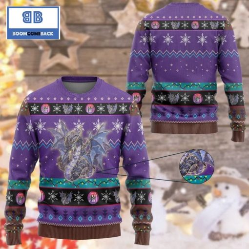 Thunder Dragon Colossus Dragon Yu Gi Oh Anime Custom Imitation Knitted Christmas 3d Sweater