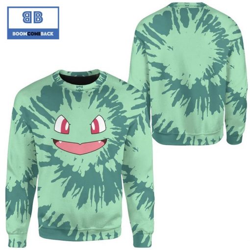 Tie Dye Bulbasaur Face Pokemon Anime Christmas 3d Sweatshirt