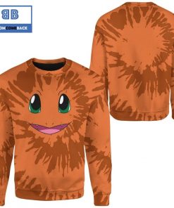 tie dye charmander face pokemon anime christmas 3d sweatshirt 3 3l45C