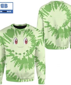 Tie Dye Chikorita Face Pokemon Anime Christmas 3d Sweatshirt