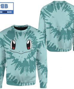 tie dye squirtle face pokemon anime christmas 3d sweatshirt 2 XcRvi