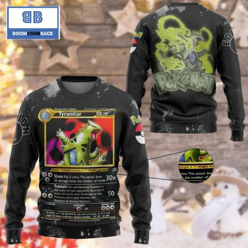 Tyranitar Pokemon Anime Custom Imitation Knitted Christmas 3d Sweater