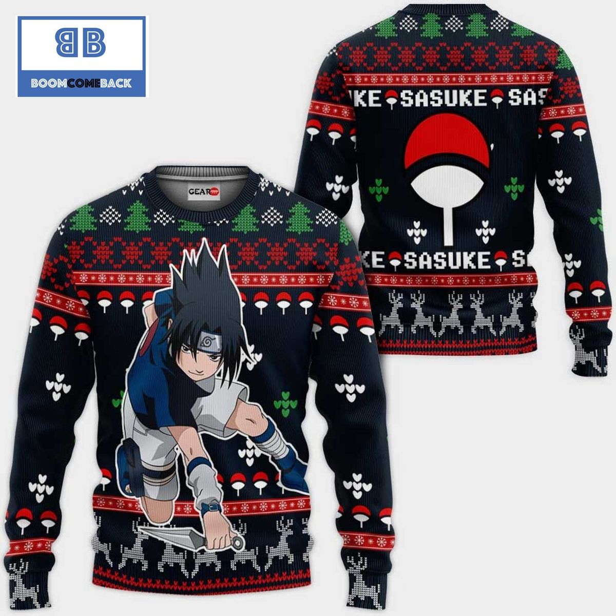 Uchiha Sasuke Naruto Anime Christmas Ugly Sweater