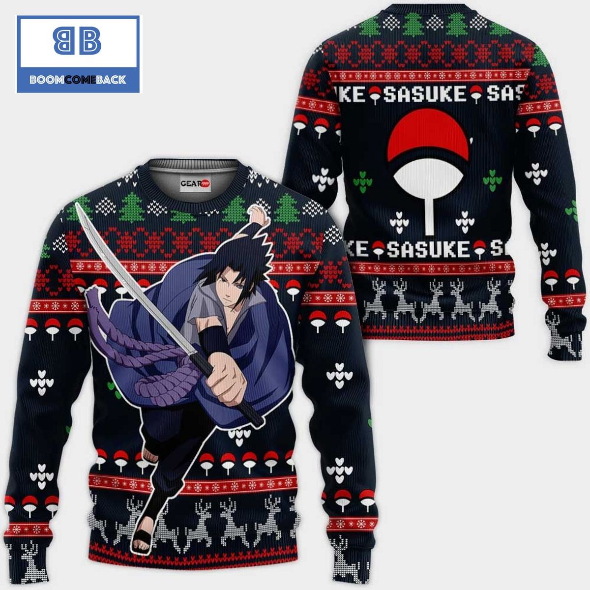 Uchiha Sasuke Naruto Anime Ugly Christmas Sweater