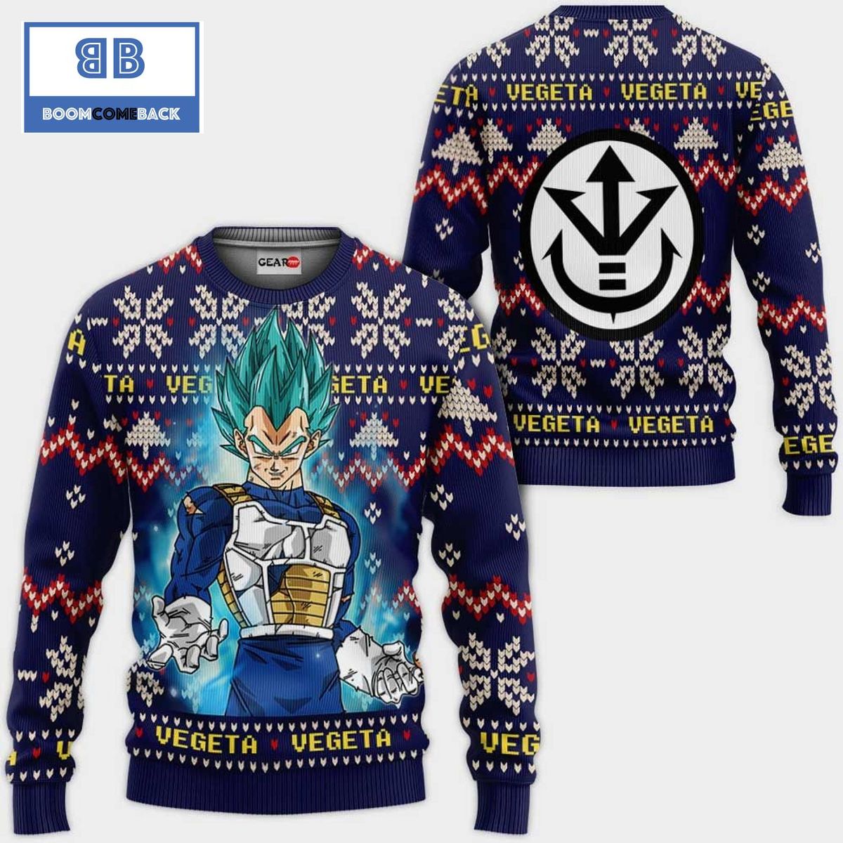 Vegeta Super Saiyan Blue Dragon Ball Anime Christmas 3D Sweater
