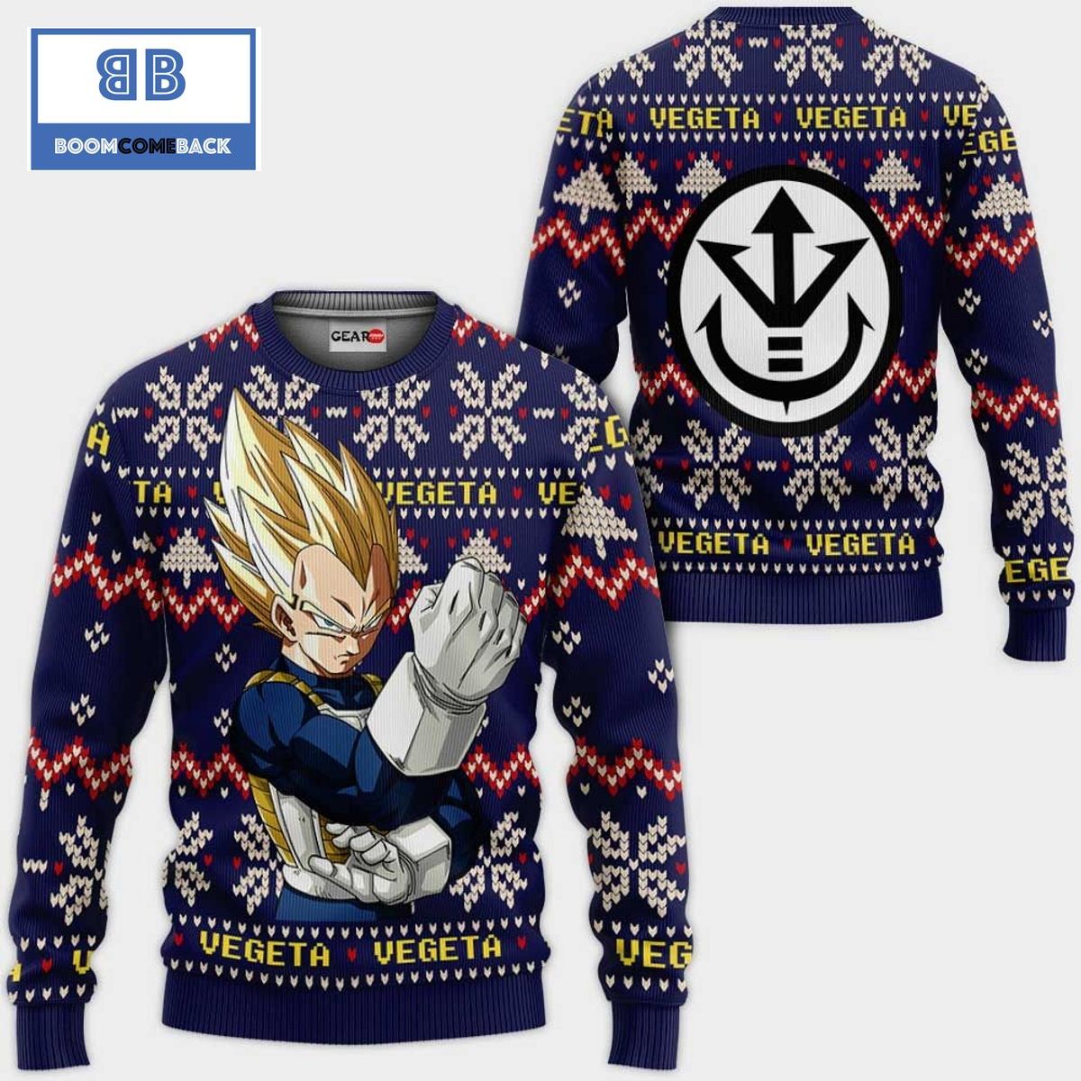 Vegeta Super Saiyan Dragon Ball Anime Christmas 3D Sweater
