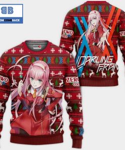 zero two code 002 darling in the franxx anime christmas 3d sweater 2 6HZLO