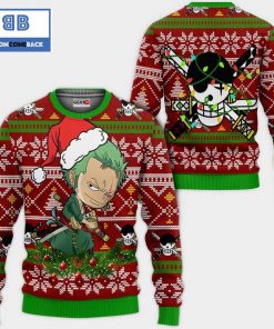 zoro santa clau one piece anime ugly christmas sweater 2 bUU81