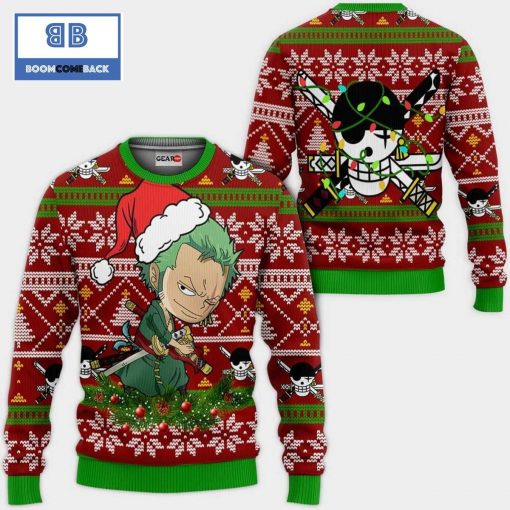 Zoro Santa Clau One Piece Anime Ugly Christmas Sweater