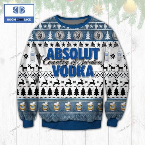 Absolut Vodka Country Of Sweden Christmas Ugly Sweater