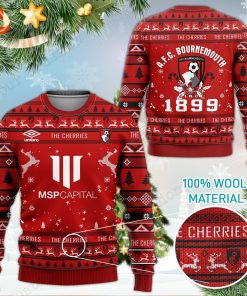 afc bournemouth the cherries fc 3d ugly sweater 3 ZQGiE
