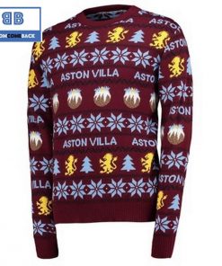 aston villa fc 3d ugly christmas sweater 2 eJYEW