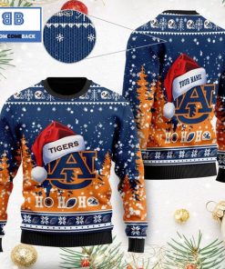 auburn tigers santa claus hat ho ho ho 3d custom name ugly christmas sweater 2 so1P8