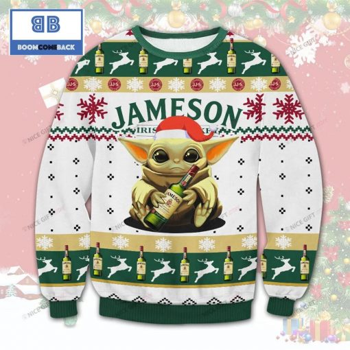 Baby Yoda Jameson Irish Whiskey Christmas Ugly Sweater