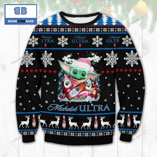 Baby Yoda Michelob Ultra Beer Christmas Ugly Sweater