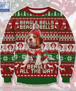 Beagle Bells Beagle Bells Beagle All The Way Ugly Christmas Sweater