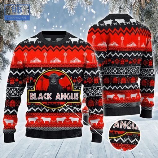 Black Angus Cattle Ugly Christmas Sweater