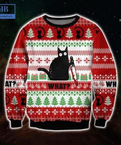 Black Cat What Ugly Christmas Sweater