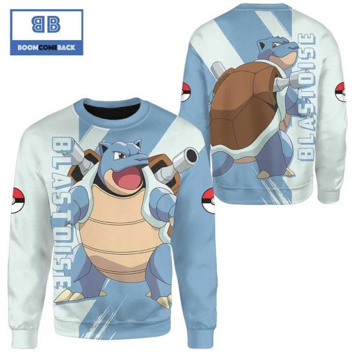 Blastoise Pokemon Anime Christmas 3D Sweatshirt
