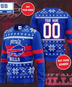 buffalo bills nfl custom name and number christmas ugly sweater 4 CTTae