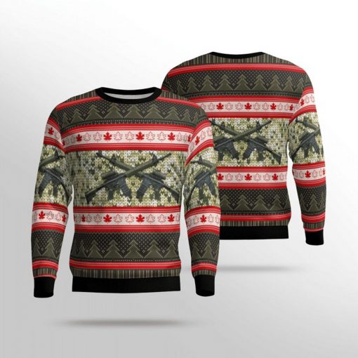 Canadian Army C7A2 Automatic Rifle Ugly Christmas Sweater