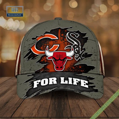 Chicago Bears Chicago White Sox And Chicago Bulls For Life Classic Cap