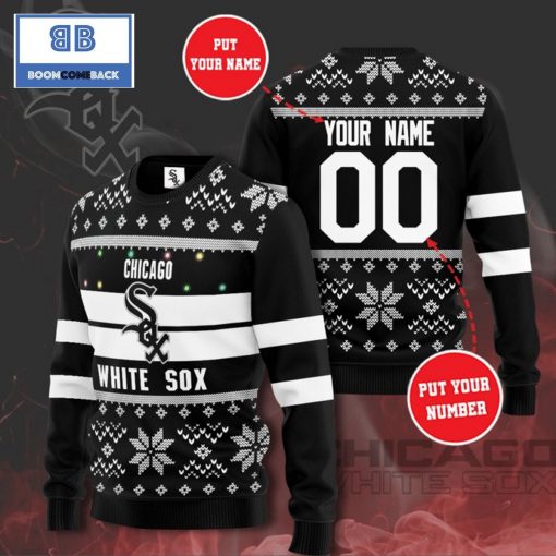 Chicago White Sox MLB Custom Name And Number Christmas Ugly Sweater