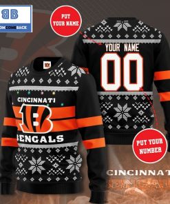 cincinnati bengals nfl custom name and number christmas ugly sweater 2 sy6Jy