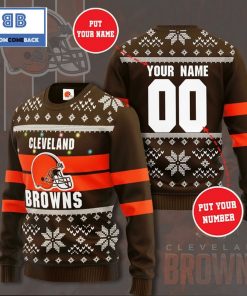 cleveland browns nfl custom name and number christmas ugly sweater 2 OTdbG