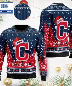 cleveland indians santa claus hat ho ho ho 3d custom name ugly christmas sweater 3 lNmSO