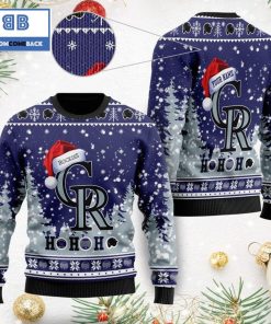 colorado rockies santa claus hat ho ho ho 3d custom name ugly christmas sweater 2 rvAsT