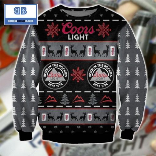 Coors Light Beer Born In The Rockies EST 1978 Ugly Sweater