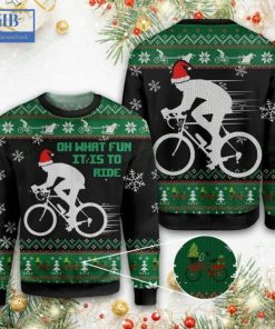 cycling oh what fun it is to ride ugly christmas sweater 3 HDTzm