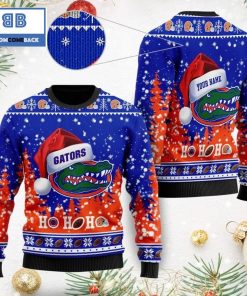 florida gators ncaa santa claus hat ho ho ho 3d custom name ugly christmas sweater 2 jjU6Q