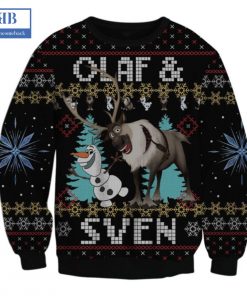 frozen olaf and sven ugly christmas sweater 3 nJkCu